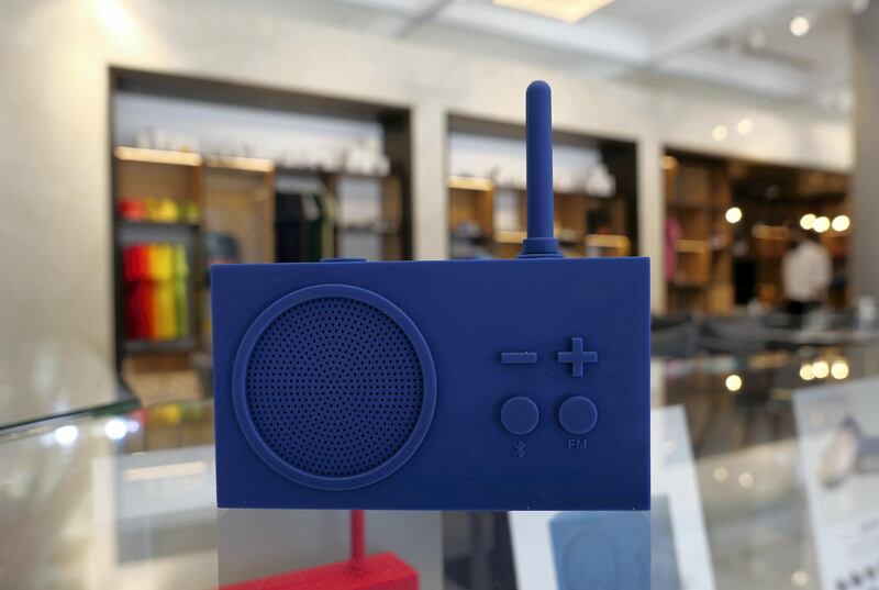 Bluetooth speaker at The Name concept store and a resto café at Dubai Design District in Dubai on June 23,2021. Pawan Singh / The National. Story by Janice Rodrigues 