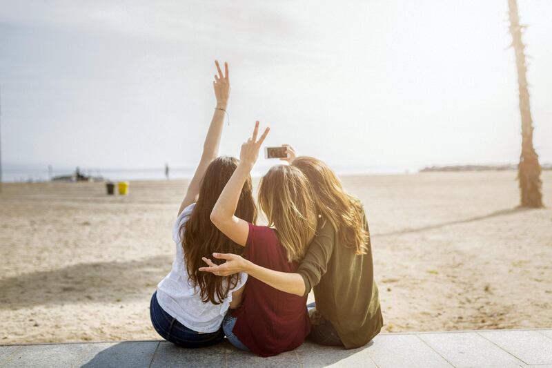 Three friends in Barcelona