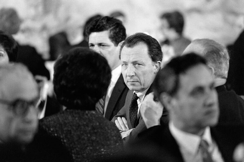 Mr Delors during a state dinner as part of a state visit in Jerusalem, on March 3, 1982.  AFP