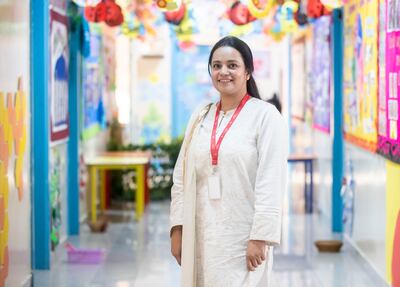 Nadia Alamgir, Pakistani kindergarten teacher at Indian Academy. Ruel Pableo for The National