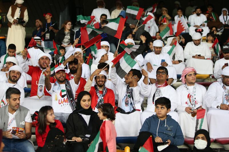 Fans attend the match between UAE and Bahrain. EPA