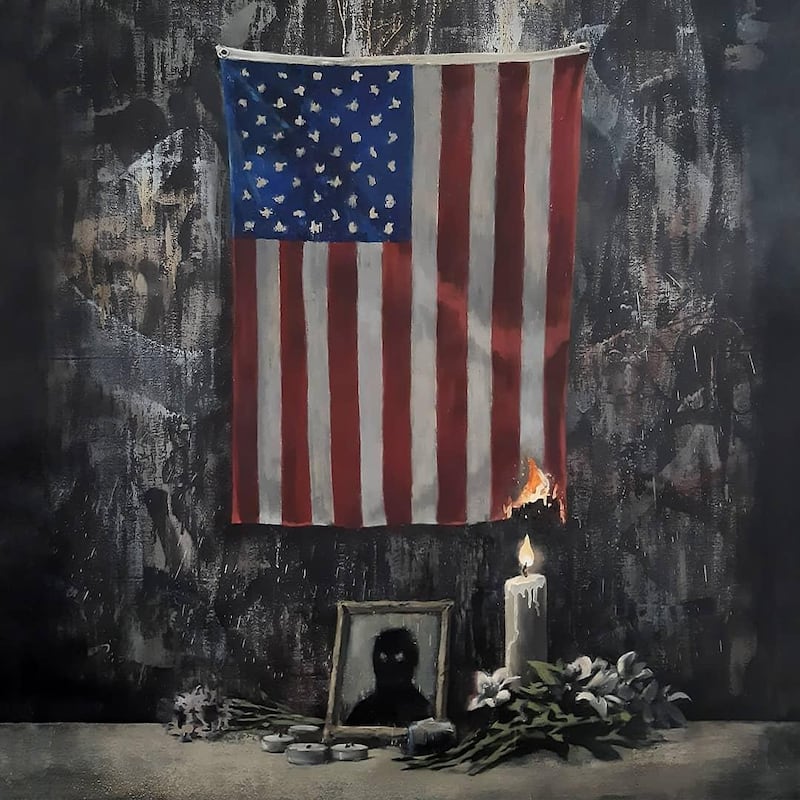 Banksy has unveiled a new piece of art on Instagram, inspired by the death of George Floyd and Black Lives Matter protests taking place around the world. Instagram / Banksy 