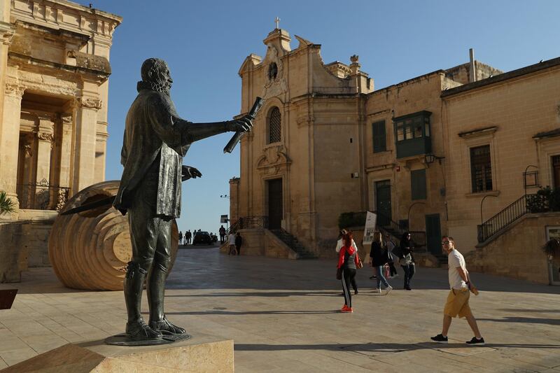 VALLETTA, MALTA - MARCH 30:  A statue of Jean Parisot de Valette, Grand Master of the Order of the Knights of Malta, stands on March 30, 2017 in Valletta, Malta. Valletta, a fortfied town that dates back to the 16th century, is the capital of Malta and a UNESCO World Heritage Site. In the last 2,000 years Malta has been under Roman, Muslim, Norman, Knights of Malta, French and British rule before it became independent in 1964. Today Malta remains a crossroads of cultures and is a popular tourist destination.  (Photo by Sean Gallup/Getty Images)