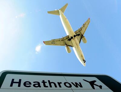 FILE PHOTO: An aircraft comes in to land at Heathrow Airport in west London April 21, 2010. REUTERS/Toby Melville/File Photo