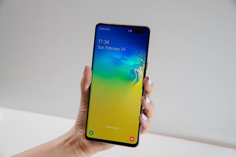 Samsung's Galaxy S10 was released in 2019 and came with a triple-camera system. It had a punch-hole camera on the front and an UltraSonic fingerprint sensor. Photo: Samsung