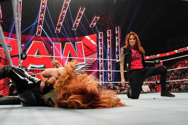 Lita, right, was a part of the Women’s Royal Rumble in January. Photo: WWE