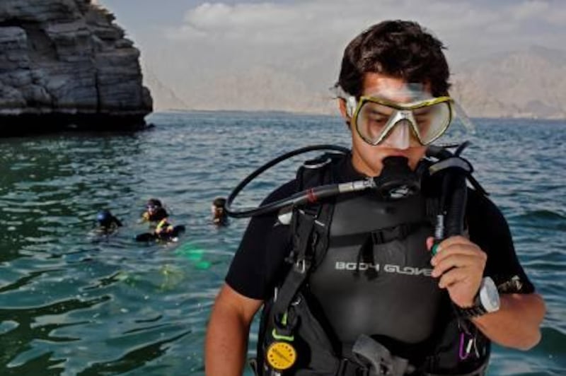January 29, members of the Tawasul group dive on the west coast, north from Dibba. General archive image for diving. January 29, Dibba, United Arab Emirates. (Photo: Antonie Robertson/The National)