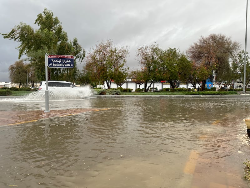 Flooding in Al Qattara, Al Ain. Rana Afifi/ The National