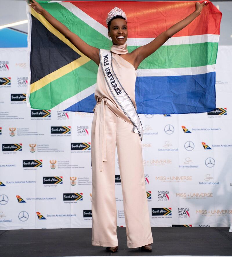 Zozibini Tunzi enjoys a hero's welcome in South Africa after being crowned Miss Universe 2019. Miss Universe / Twitter 