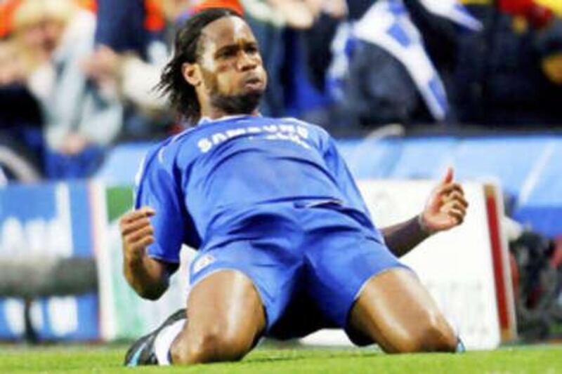 Didier Drogba in action for Chelsea. Luiz Felipe Scolari today rubbished speculation the striker was leaving the club.