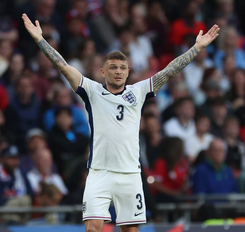 The right-footed Kieran Trippier again deputised at left-back against Iceland. Getty Images