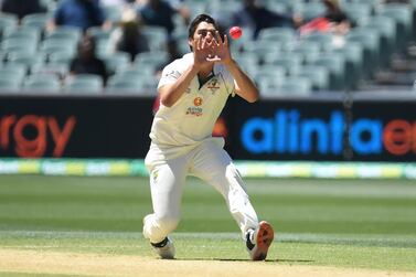 epa08892928 Australian bowler Pat Cummins catches out Indian batsman Jasprit Bumrah during day three of the first Test Match between Australia and India at Adelaide Oval, Adelaide, Australia, 19 December 2020. EPA/DAVE HUNT EDITORIAL USE ONLY, FOR NEWS REPORTING ONLY, AUSTRALIA AND NEW ZEALAND OUT