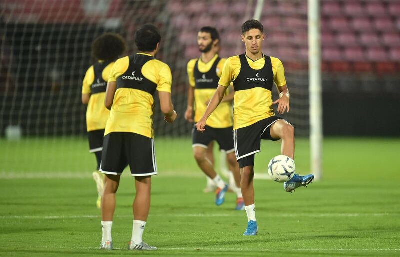 UAE national team train ahead of their World Cup 2022 Qualifier against Thailand. Courtesy UAEFA