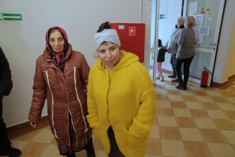 Ukrainian refugees in the town of Maroz, northern Poland. EPA