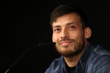 MADRID, SPAIN - FEBRUARY 25: David Silva of Manchester City looks on during a press conference ahead of their UEFA Champions League round of 16 first leg match against Real Madrid at Estadio Santiago Bernabeu on February 25, 2020 in Madrid, Spain. (Photo by Angel Martinez/Getty Images)