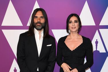 Director Nadine Labaki, right, and husband Khaled Mouzanar are among 18 international filmmakers who created short films from home during the coronavirus pandemic. AFP