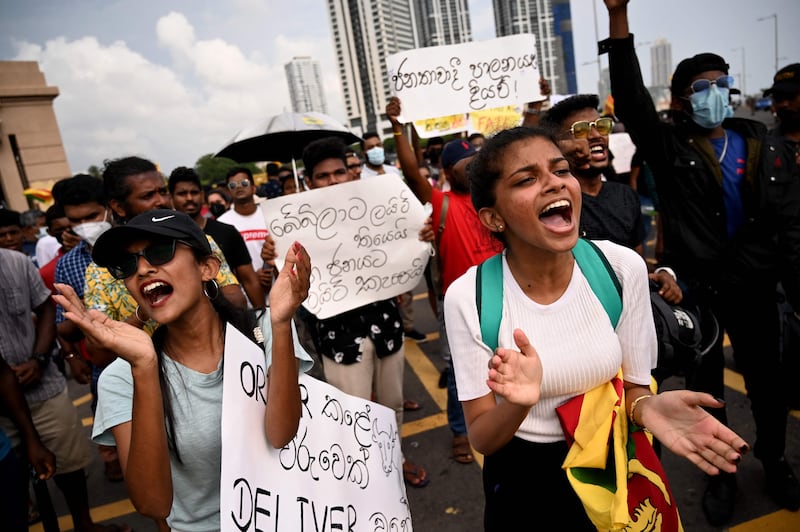 Protesters in Sri Lanka have made the centre of Colombo, the capital, the focus of their efforts to unseat President Gotabaya Rajapaksa. AFP