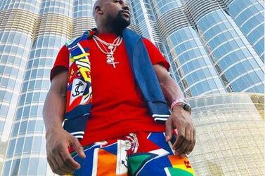 Floyd Mayweather posted this picture of himself to Instagram outside the Burj Khalifa in Dubai. 