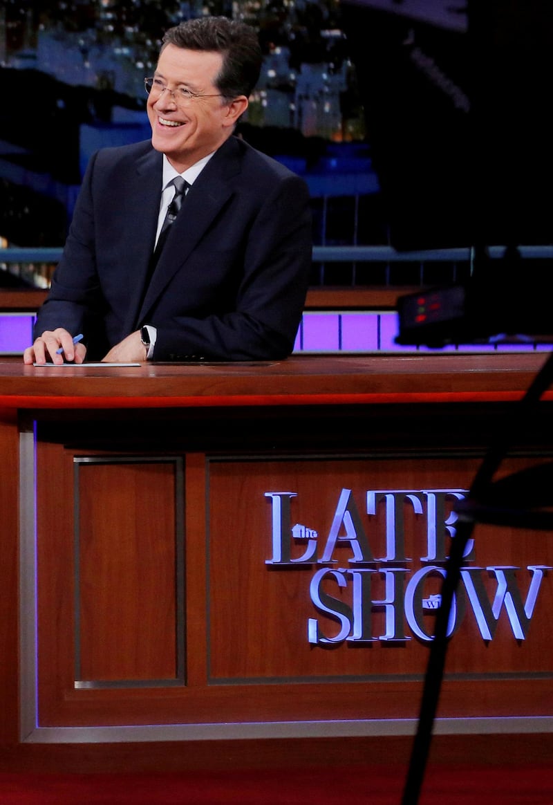 FILE PHOTO: "The Late Show" host Stephen Colbert during a taping of the show in the Manhattan borough of New York, U.S. on June 23, 2016. REUTERS/Lucas Jackson/File Photo