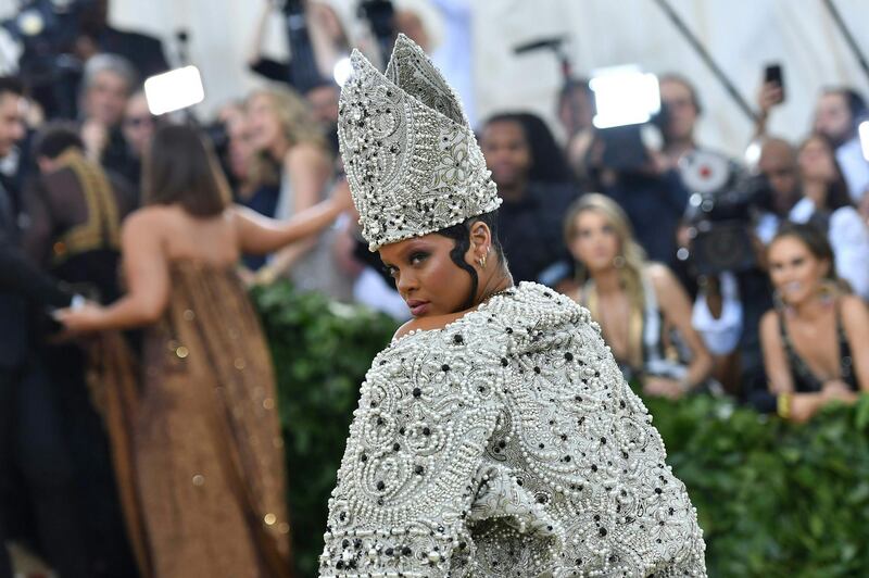 The Gala's 2018 theme was “Heavenly Bodies: Fashion and the Catholic Imagination". She's VERY on theme. AFP