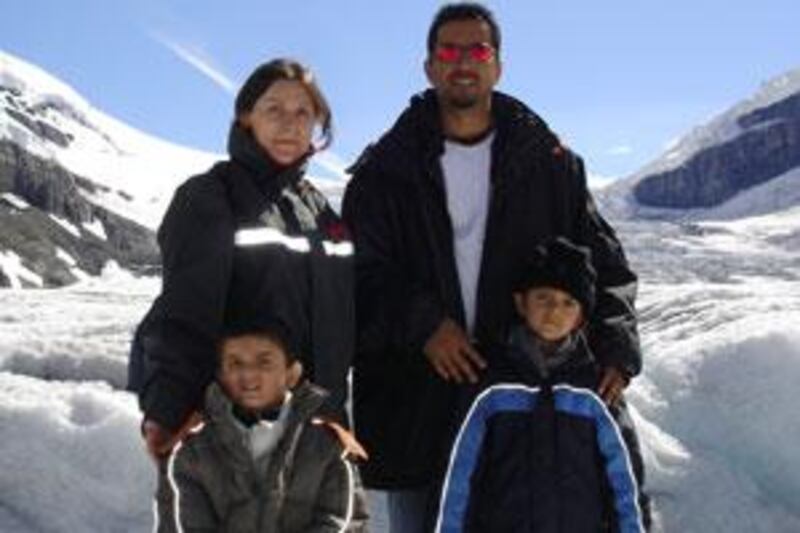 The D'Souza family, parents Christopher and Ana Sophia with children Nathan and Chelsea in 2007.