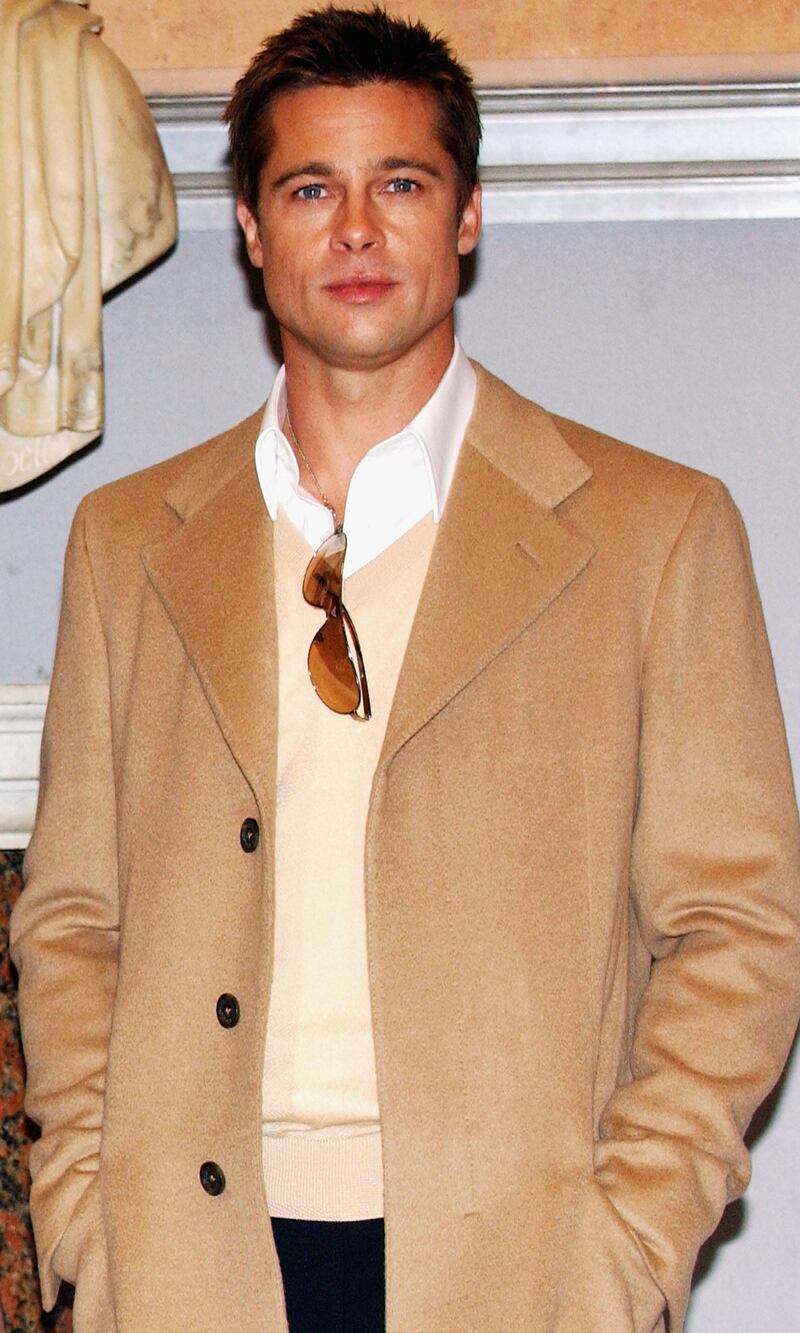 ROME, ITALY - DECEMBER 10:  Actor Brad Pitt poses at a photocall to promote his new film "Ocean's Twelve" - the sequel to "Ocean's Eleven" - at the Sala della piccola Protomoteca, Campidoglio on December 10, 2004 in Rome, Italy.  (Photo by Franco Origlia/Getty Images)   