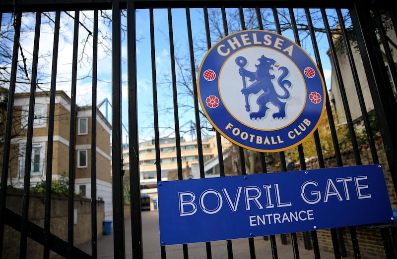 Stamford Bridge, the home of Chelsea Football Club, in West London. Chelsea player Callum Hudson-Odoi is a confirmed case of the Covid-19 virus. AFP