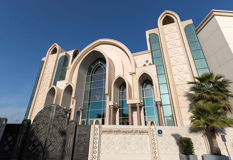 Abu Dhabi, United Arab Emirates - February 13th, 2018: Building Saint Anthony Coptic Orthodox Cathedral. Designed by Architectural and Engineering consultants. Managing director Maher Megallaa. Tuesday, February 13th, 2018. Abu Dhabi. Chris Whiteoak / The National