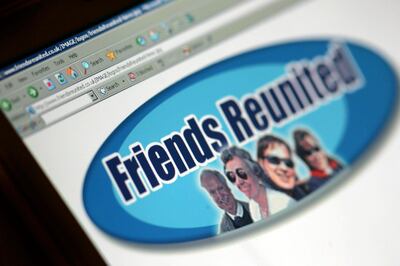 BT29XW Friends Reunited logo on a computer monitor.