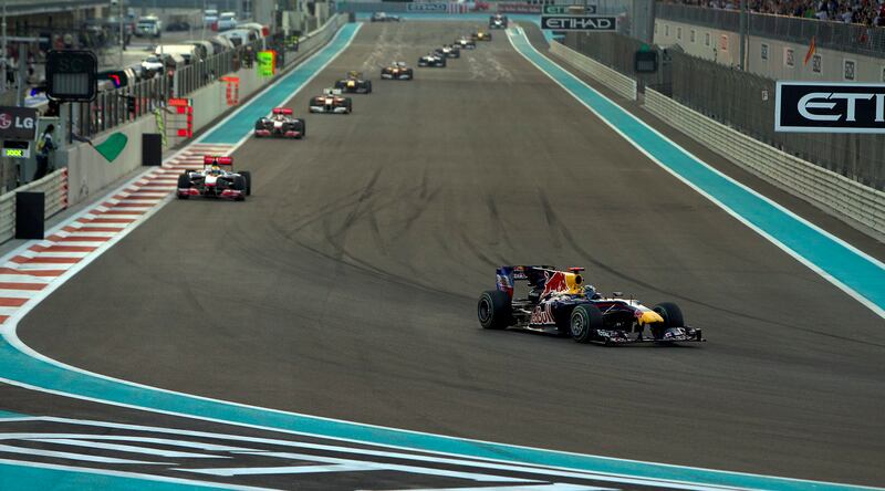 November 13, 2010 - Abu Dhabi, UAE - Sebastian Vettel, of Red Bull Racing, won the Abu Dhabi Grand Prix at Yas Marina Circuit in Abu Dhabi on Sunday November 14, 2010.  (Andrew Henderson / The National)