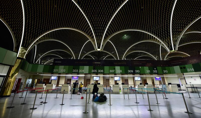 A view of a deserted departure hall of Baghdad international Airport in Iraq. EPA