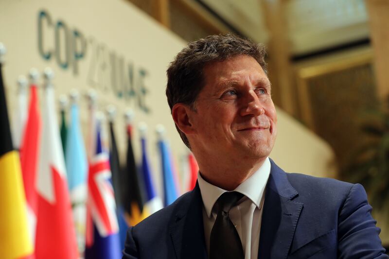 Eamon Ryan, Ireland's Minister for the Environment, Climate, Communications and Transport, at pre-Cop talks in Abu Dhabi on Tuesday. Chris Whiteoak / The National