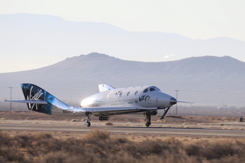 Virgin Galactic's manned space tourism rocket plane SpaceShipTwo lands at Mojave Air and Space Port. Reuters