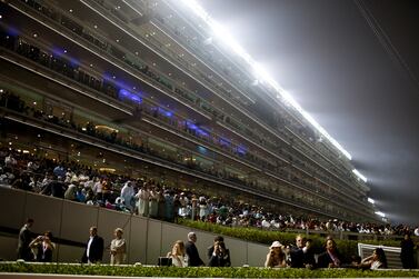 DUBAI, UNITED ARAB EMIRATES – March 26, 2011: Horse racing fans at Meydan Racecourse on Saturday March 26, 2011.  ( Pawan Singh / The National )
