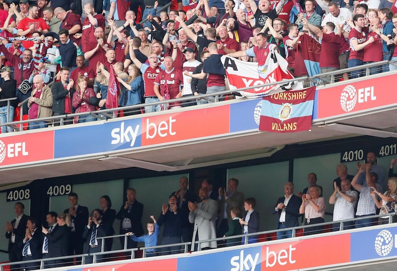 Prince William celebrates Aston Villa's first goal with Villa fans. Reuters