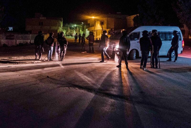Riot police on patrol in Tebourba.  Amine Landoulsi /AP Photo