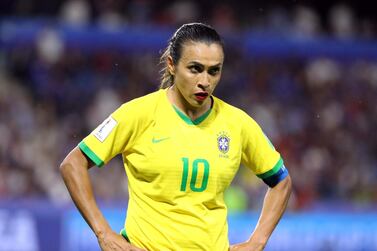 Brazil's Marta looks dejected after an extra-time defeat to hosts France to bow out of the 2019 Fia Women's World Cup