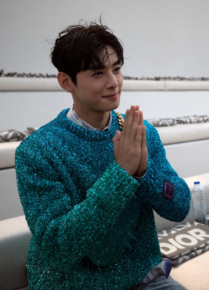 South Korean singer, actor and model Cha Eun-woo was also there. EPA