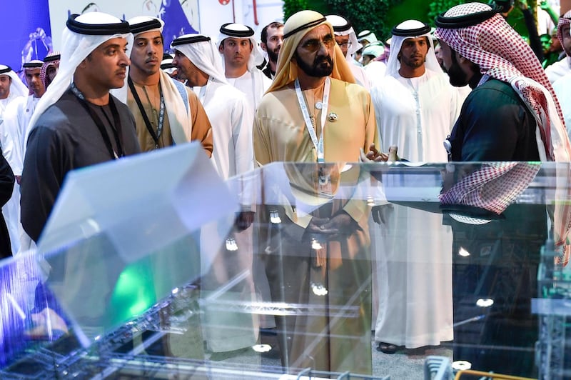 ABU DHABI, 17th January, 2018 (WAM) -- The Vice President, Prime Minister and Ruler of Dubai, His Highness Sheikh Mohammed bin Rashid Al Maktoum, today visited the Abu Dhabi Sustainability Week, ADSW 2018, the largest sustainability gathering in the Middle East. Wam