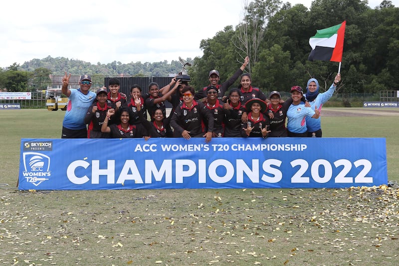 UAE celebrate winning the title in Kuala Lumpur. Photo: Malaysia Cricket Association