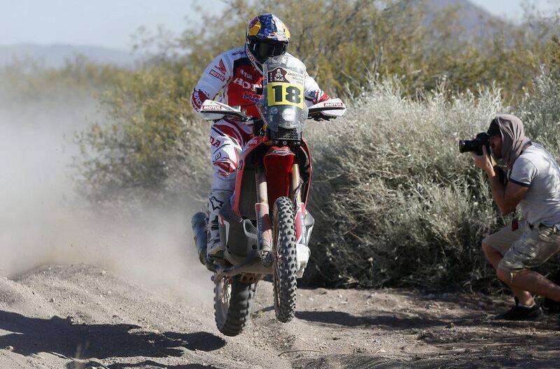 Sam Sunderland is third overall after two of the 13 stages of the Dakar Rally. Felipe Trueba / EPA