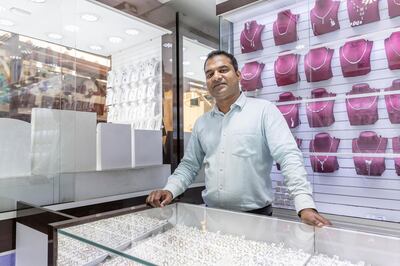 DUBAI, UNITED ARAB EMIRATES.  02 JULY 2018. The Gold Souk in Deira is due for an upgrade by the Munisipality. Binu Nair of Emirates Diamonds Jewelery. (Photo: Antonie Robertson/The National) Journalist: Anam Rizvi. Section: National.