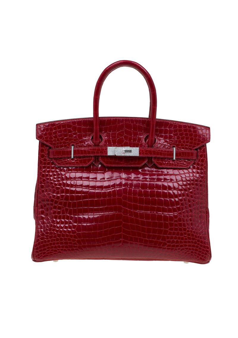 May 7, 2017 -- This Hermes Birkin is on sale at The Luxury Closet for Dh500,000  *** Local Caption ***  Hermes Red Porosus, courtesy of The Luxury Closet.jpg