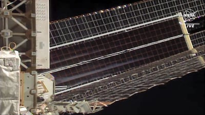 The first set of the new solar arrays were installed in 2021. Photo: Nasa