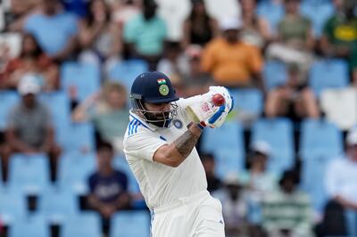 India's batsman Virat Kohli plays a stroke shot during the third day of the test cricket match between South Africa and India, at Centurion Park. AP