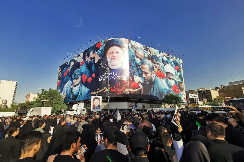 Tens of thousands turned out in the capital for Mr Raisi's funeral ceremony on Wednesday. AFP