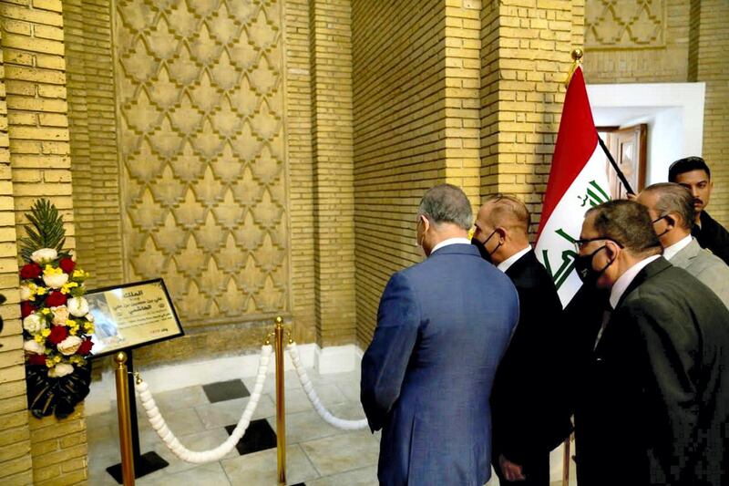 Iraq's Prime Minister Mustafa Al Kadhimi at Royal Baghdad cemetery. Courtesy Iraqi Prime Minister Media Office