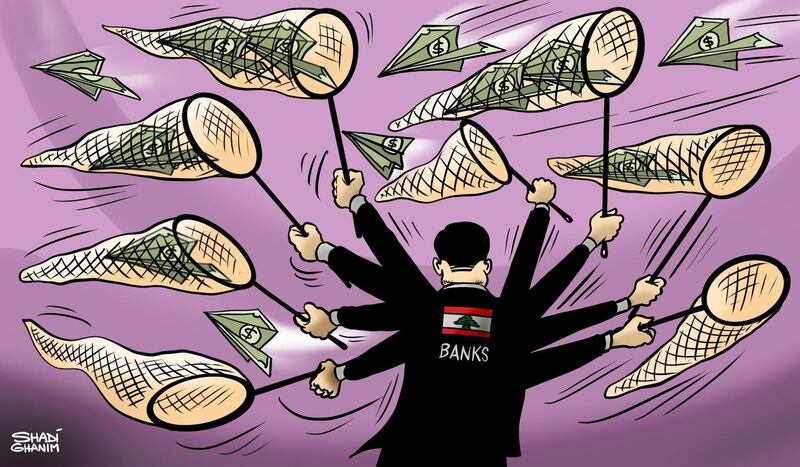 Our cartoonist Shadi Ghanim's take on the Lebanese banking crisis amid nationwide protests against the government.