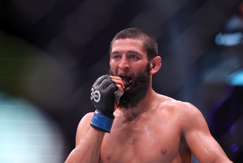 Khamzat Chimaev will not take part in UFC's inaugural event in Saudi Arabia due to 'persistent illness'. Chris Whiteoak / The National
