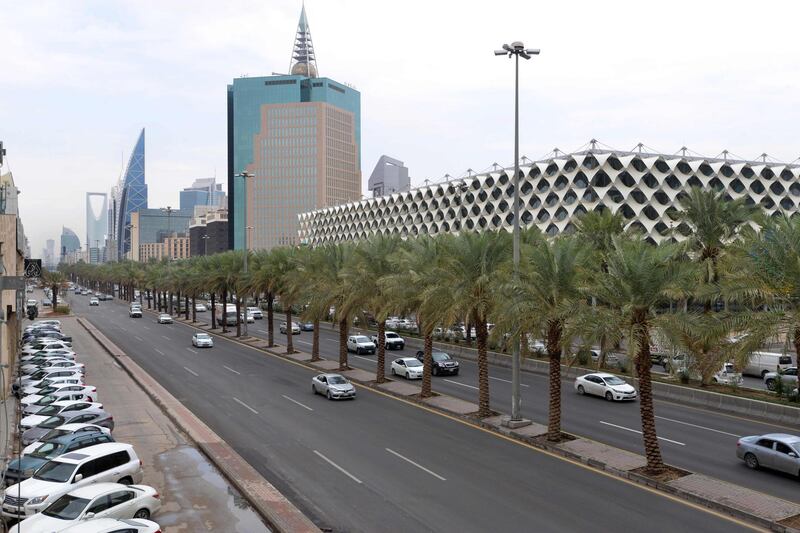 A general view at King Fahad main street in Riyadh.  AFP